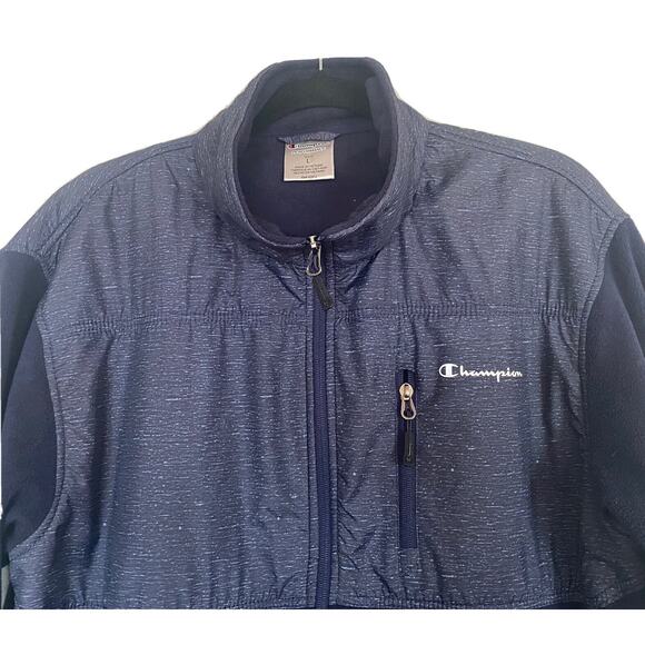 Champion Fleece Jacket Men's L Large Performance Tech Full Zip Pockets Jacket - Picture 3 of 9